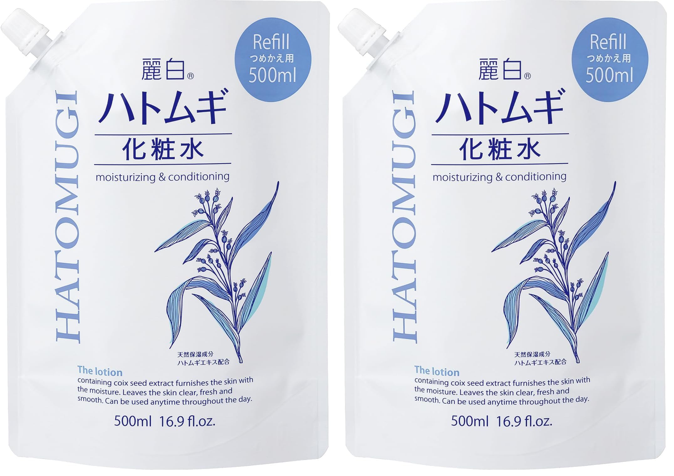 麗白 ハトムギ 化粧水 Refill つめかえ用 500ml 保湿成分配合 Amazon.co.jp: 麗白 ハトムギ化粧水 詰替 500ml (× 2) : ドラッグストア
